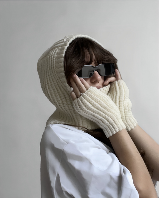 Kit Cagoule + Mitaines — Crème