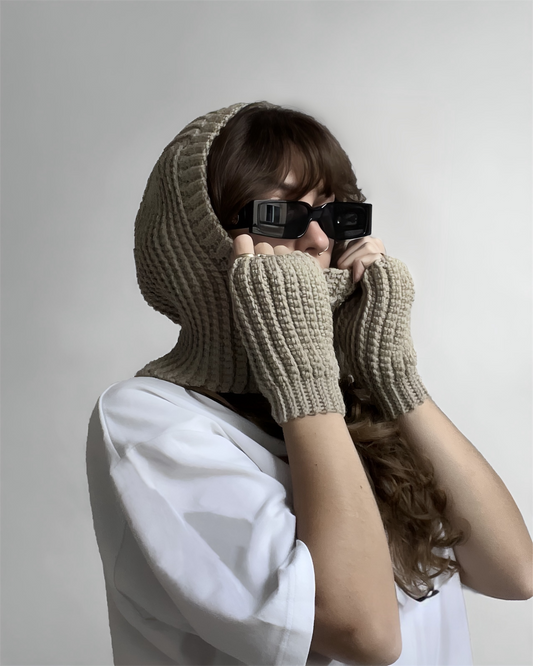 Kit Cagoule + Mitaines — Beige